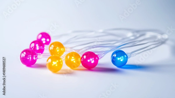 Fototapeta Colorful Christmas lights symbolize festive joy and warmth.
