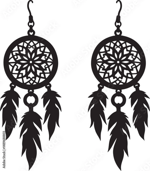 Fototapeta Dreamcatcher Earring Bundle