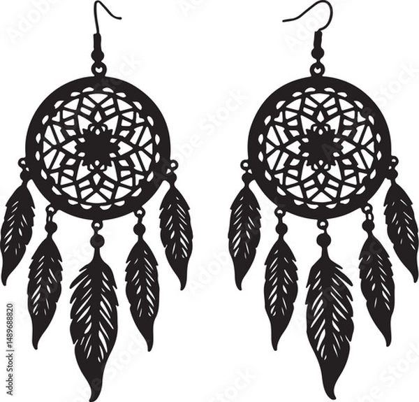 Fototapeta Dreamcatcher Earring Bundle