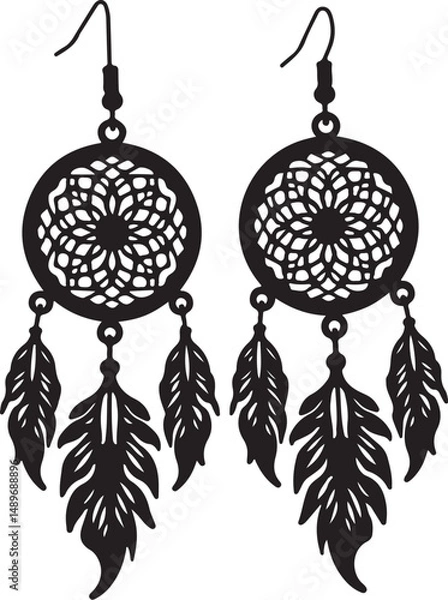 Fototapeta Dreamcatcher Earring Bundle