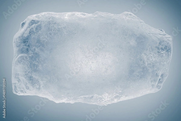 Fototapeta Crystal clear frosty, textured natural ice block.