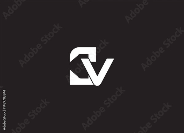 Obraz CV initial creative logo design and letter logo