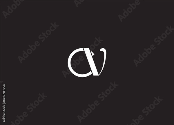 Obraz CV initial creative logo design and letter logo