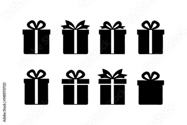 Obraz Gift box silhouette vector illustration