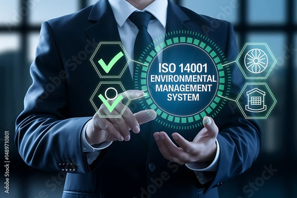 Fototapeta ISO 14001 EMS – Environmental Management System & Certified Business Standard

