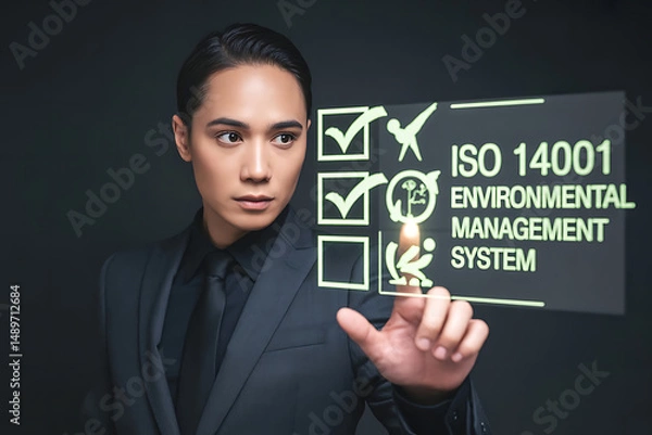 Fototapeta ISO 14001 EMS – Environmental Management System & Certified Business Standard

