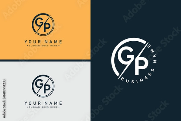 Fototapeta Vector Template for Initial Letter GP Logo - Elegant Monogram Logo for Alphabet G and P