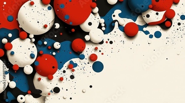 Obraz Colorful, abstract circles and splatters create a dynamic design.