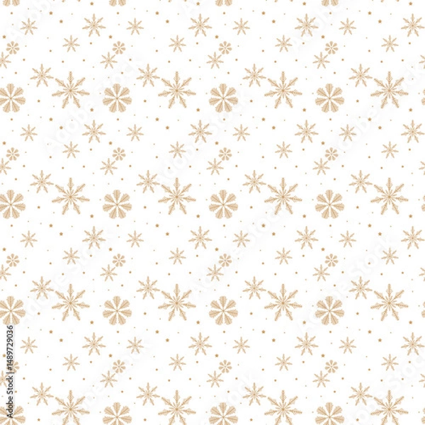 Fototapeta Red snowflake seamless pattern on transparent background eps10