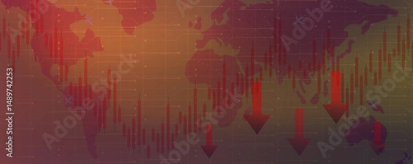 Fototapeta Global economic crisis Background and Texture. The effects of inflation, war, epidemics world wide.