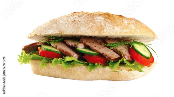 Fototapeta a sandwich with meat