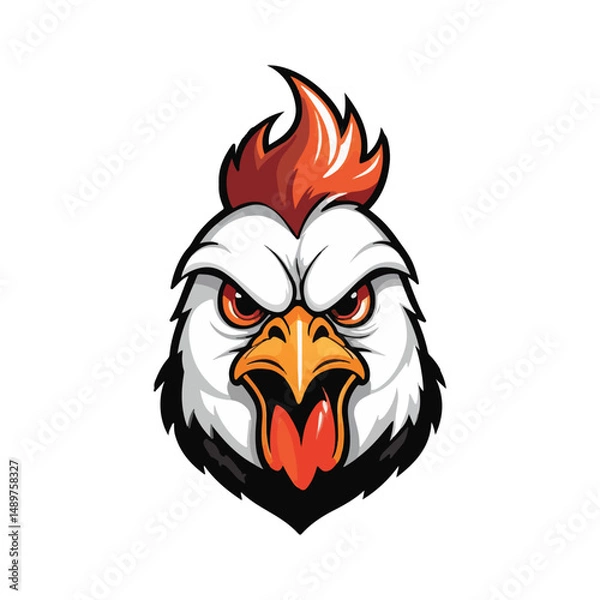 Obraz vector illustration of a mascot cartoon chicken rooster
