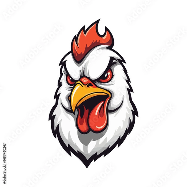 Obraz vector illustration of a mascot cartoon chicken rooster