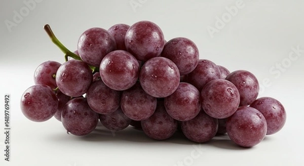 Fototapeta Fresh Red Grapes with Water Droplets