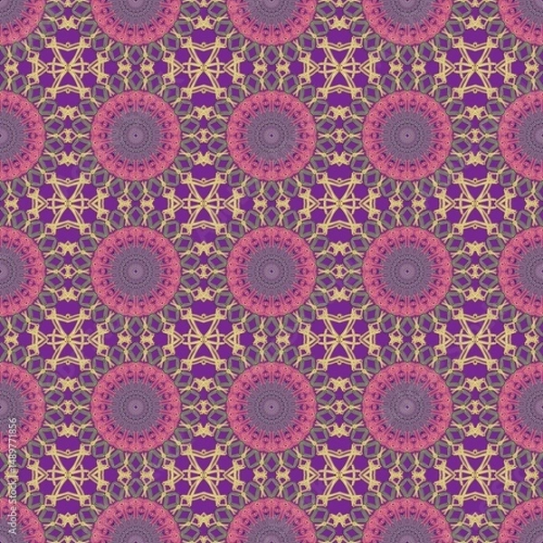 Obraz Geometric fabric pattern floral background design