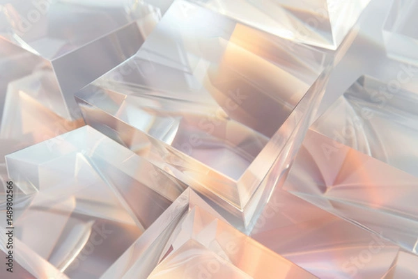 Obraz close up horizontal abstract image of shiny crystal geometric shapes background