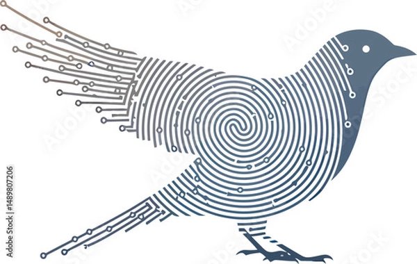 Fototapeta Fingerprint to Bird Abstract Vector Design