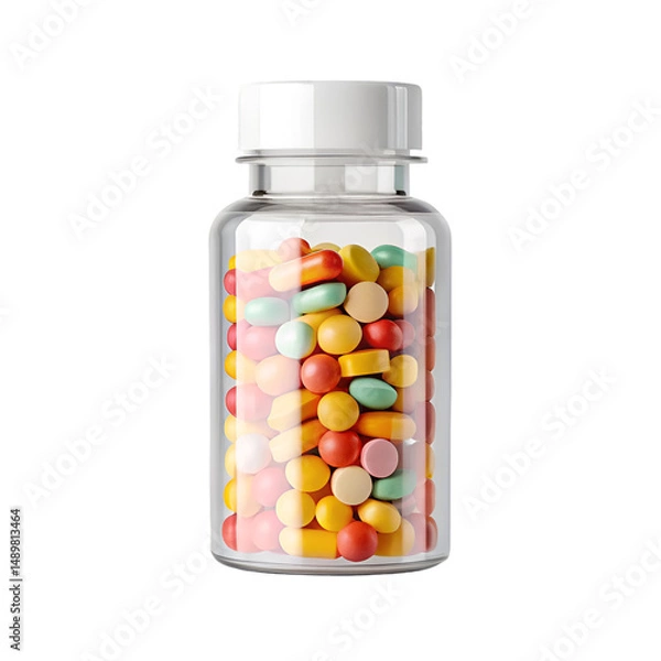 Fototapeta colorful candy in a glass jar
