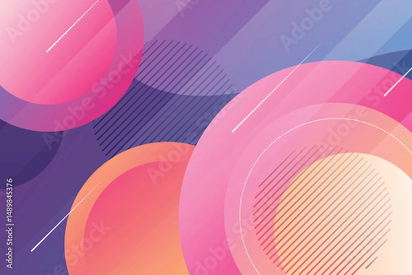 Obraz Abstract modern geometric background. Gradient circles composition. Futuristic bright colorful gradient backdrop.
