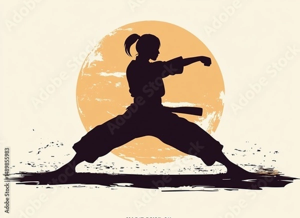 Obraz Martial Arts Silhouette