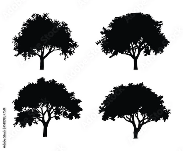 Fototapeta Orange Tree Silhouette EPS Vector Template