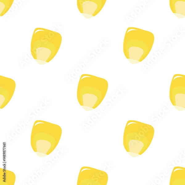 Obraz Seamless Pattern with Yellow Corn Kernels on White Background Vector