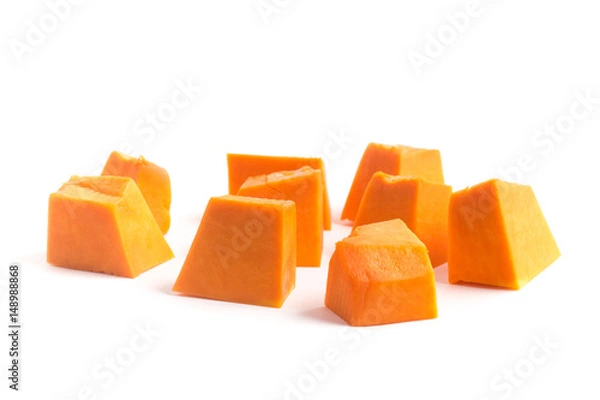 Fototapeta Diced Pumpkin Isolated