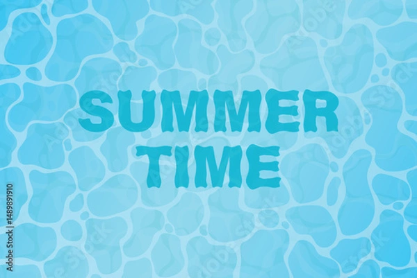 Obraz Swimming pool top view background. Summer time text on water surface backdrop.