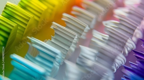 Fototapeta Colorful toothbrush bristles closeup