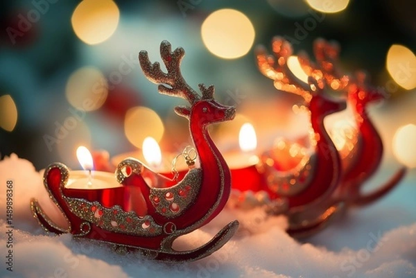 Fototapeta Festive candlesticks, generated AI