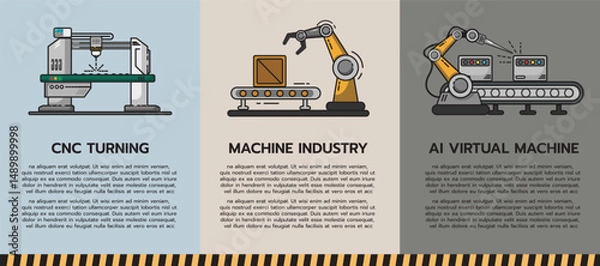 Obraz 3 banner icon industry template vector