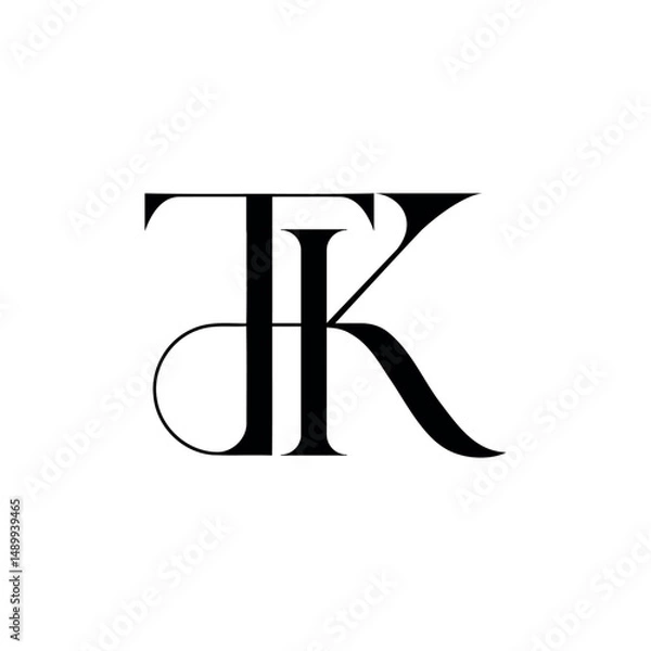 Obraz Elegant TK Logo Monogram