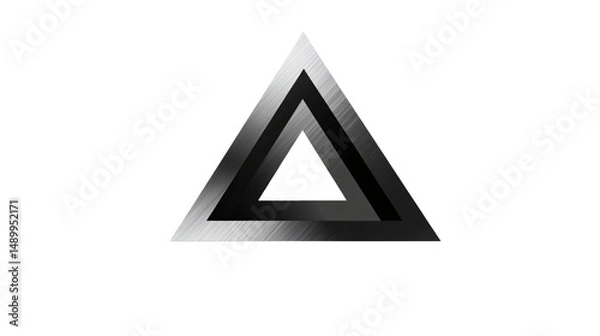 Fototapeta Minimalistic triangle logo on white isolated background png.