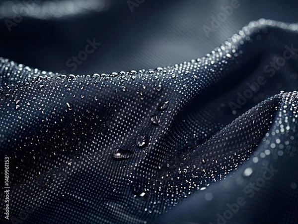 Obraz Closeup action of moisture-wicking sports t-shirt studio product photography textured fabric detailed performance wear