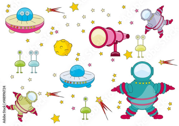 Obraz Set of drawings space