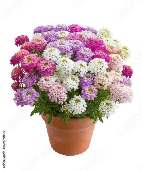 Obraz Vibrant Multicolored Iberis Flower Pot A Stunning Display of Spring Blooms