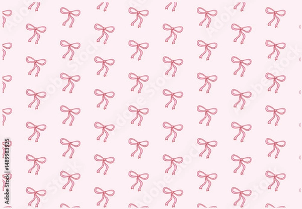 Fototapeta Pink bow pattern isolated in pink background