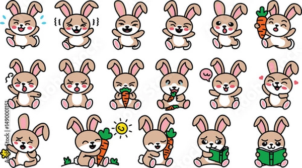 Fototapeta character cartoon rabbit vector shape