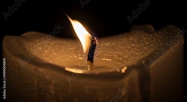Fototapeta A Moment of Tranquility: A Close-Up of a Burning Candle
