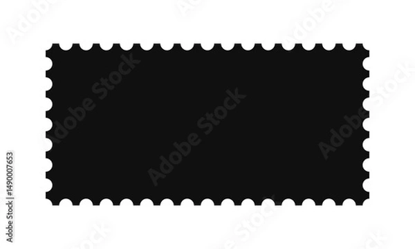 Fototapeta Perforated Rectangle Postage Stamp Silhouette Icon