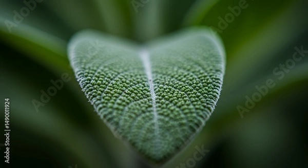 Fototapeta Sage Leaf Macro Photography: A Detailed View of Nature's Beauty