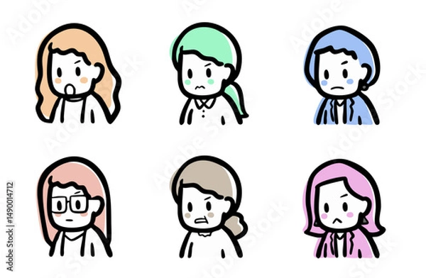 Fototapeta 怒った表情の、女性のバリエーション