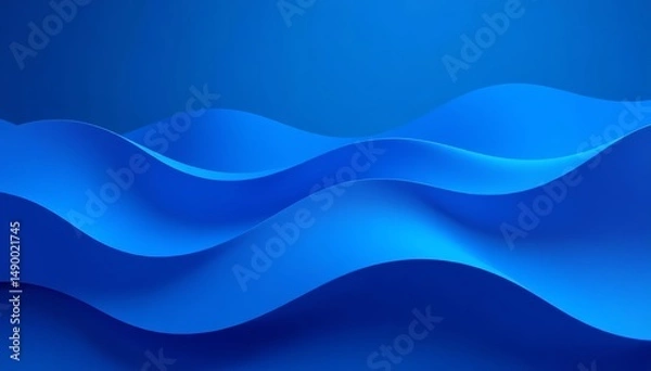 Fototapeta Abstract blue wallpaper with flowing wavy lines, seamless background, vector, texture, design
