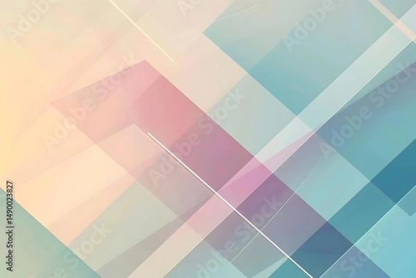 Obraz Abstract Geometric Design: Exploring Overlapping Shapes and Pastel Hues for Visual Appeal and Modern Aesthetics with Creative Color Palettes and Gradient Effects.  A Study in Form and Color Harmony.