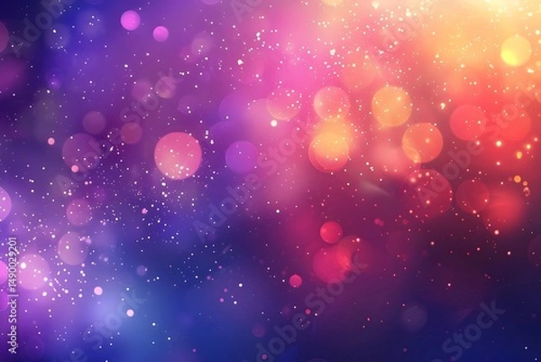 Fototapeta Vibrant Color Bokeh Lights Sparkle and Shimmer Beautifully in a Festive Abstract Background, Perfect for Holiday Celebrations and Designs with a Magical and Dreamy Atmosphere.