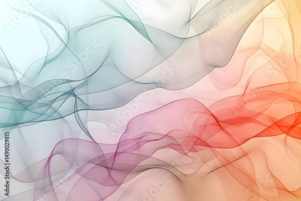 Obraz Abstract Flowing Forms:  Graceful Curves Dance Across a Soft, Pastel Canvas, Creating a Serene and Dreamlike Visual Experience with Subtle Color Gradations.