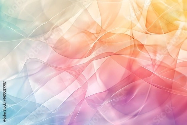 Fototapeta Abstract Pastel Waves Flowing Gracefully in a Dreamlike Digital Art: A Serene Visual Experience with Subtle Color Gradations, Evoking Tranquility and Peace, Perfect for Relaxation and Meditation.
