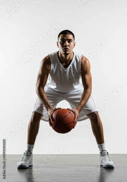 Obraz Male Player Preparing for a Free Throw, Isolated