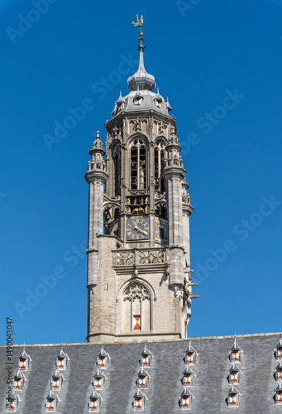 Obraz Bell tower of the town hall of Middelburg (Middelburg Stadthuis), Middelburg, Zeeland, Netherlands.