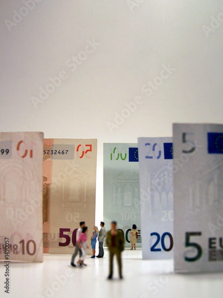 Obraz ludzie przed rachunkami